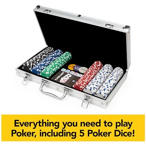 Spin Master 300-Piece Poker Set with Aluminum Case & Professional Chips (6)