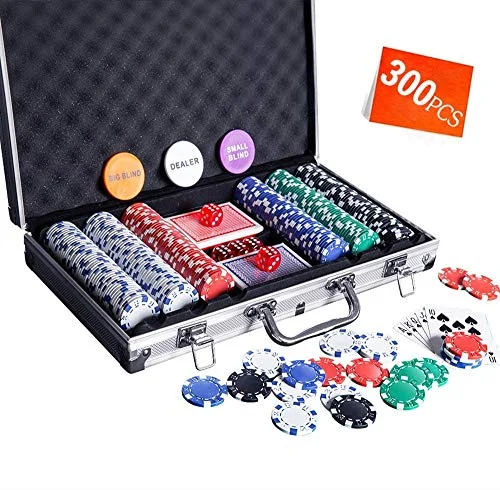 300-Piece Poker Chip Set with Aluminum Case for Texas Hold'em & Blackjack (4)