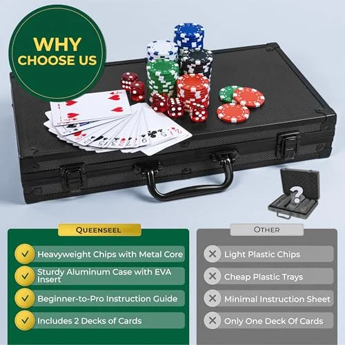 Professional 300 Chip Poker Set with Quality Accessories (5)