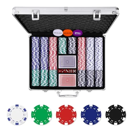500-Piece Professional Poker Chip Set with Aluminum Storage Case (2)