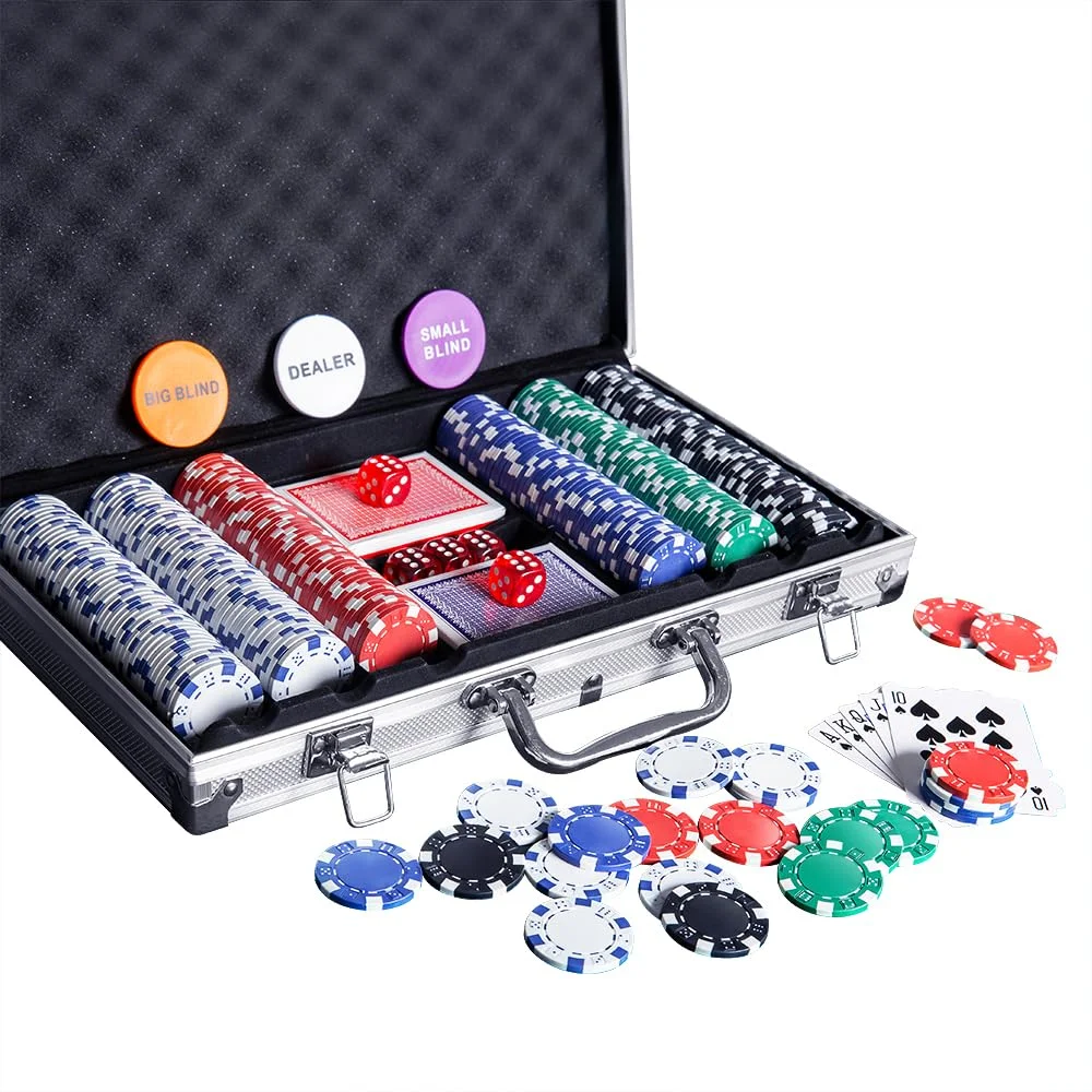 300-Piece Poker Chip Set with Aluminum Case for Texas Hold'em & Blackjack