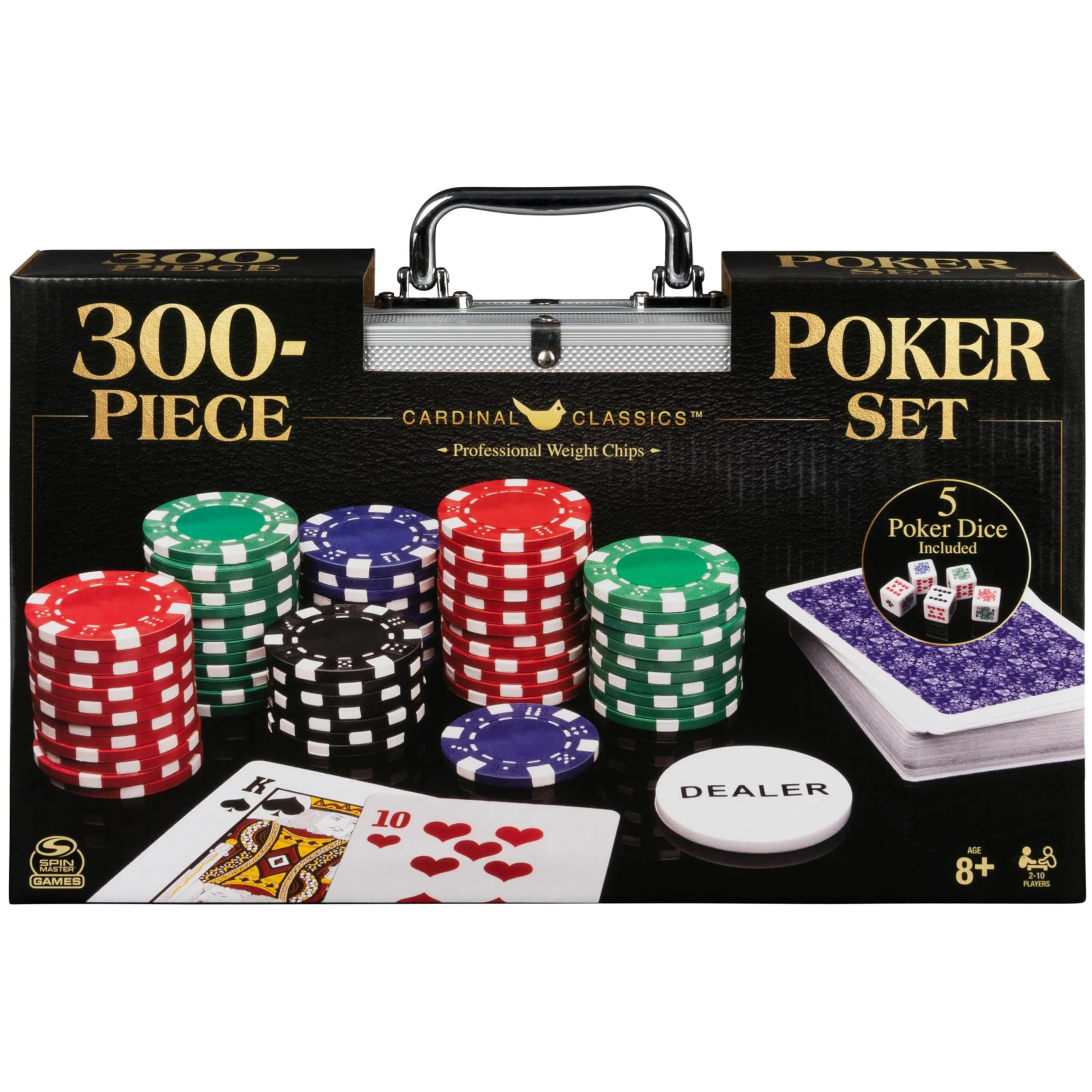 Spin Master 300-Piece Poker Set with Aluminum Case & Professional Chips